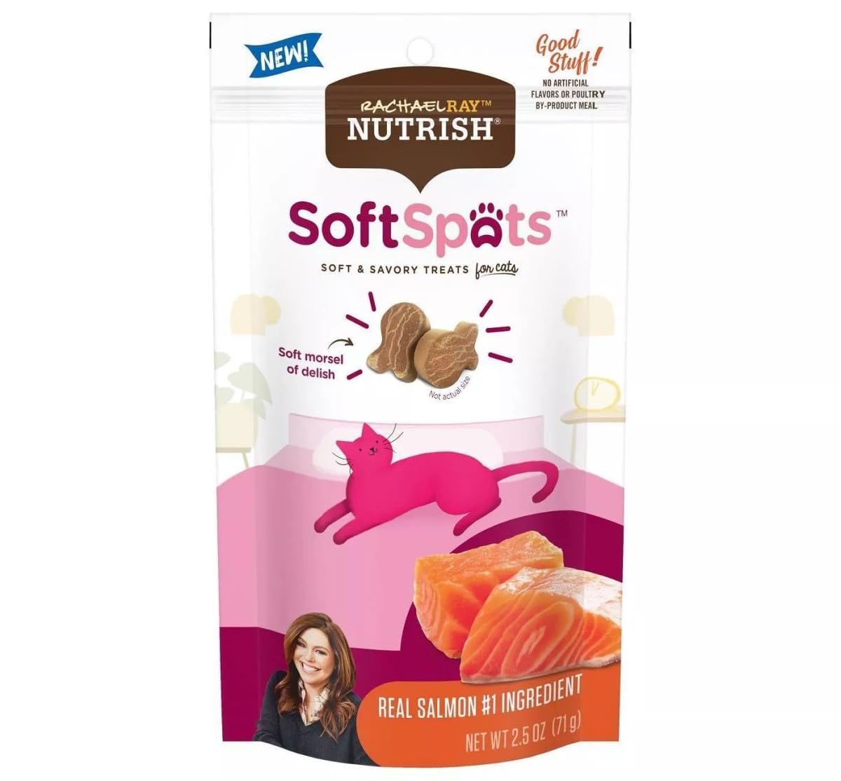 Rachael Ray Nutrish Soft Spots Salmon Recipe Soft and Chewy Cat Treats - 2.5 Oz  