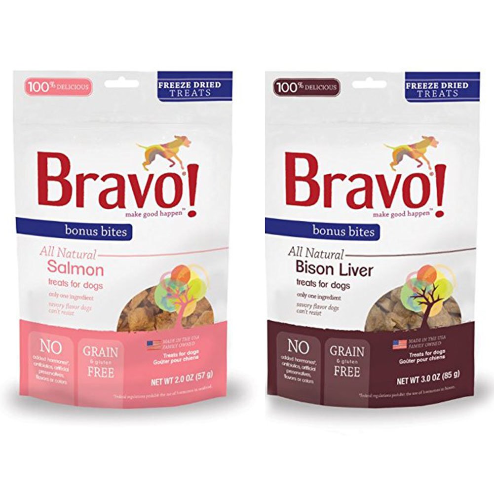BRAVO! Bonus Bites Freeze-Dried Venison Liver Crunchy Dog Treats - 3 Oz  