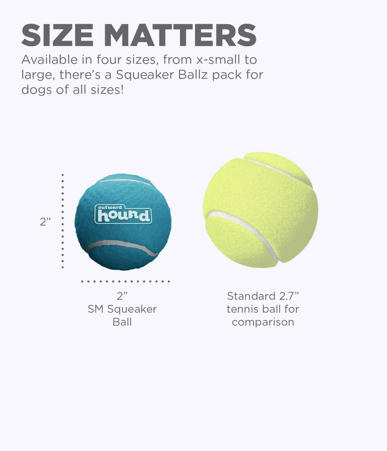 Snugarooz Behind Mars Squeak and Fetch Tennis Balls Dog Toys - 2 Pack  