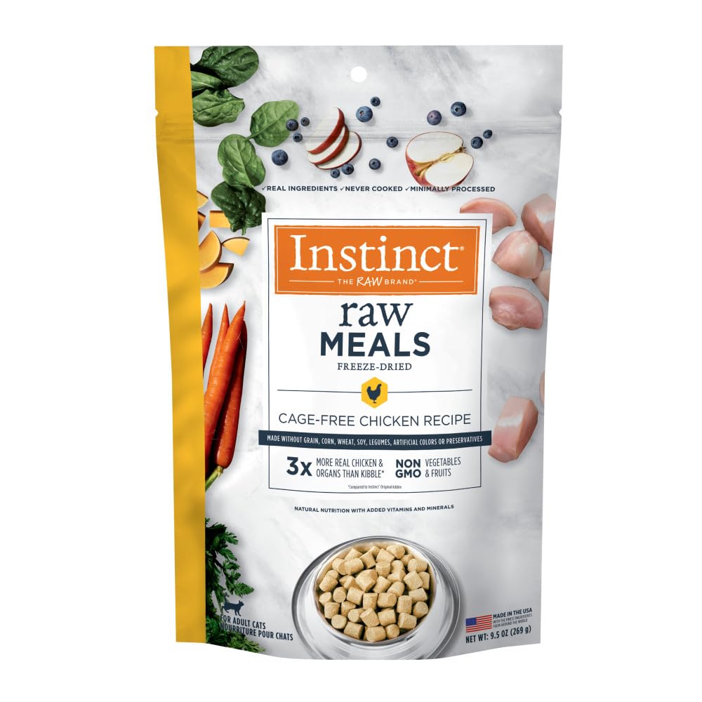 Instint Longevity 100% Chicken Freeze-Dried Raw Cat Bites Cat Food- 9.5 Oz  