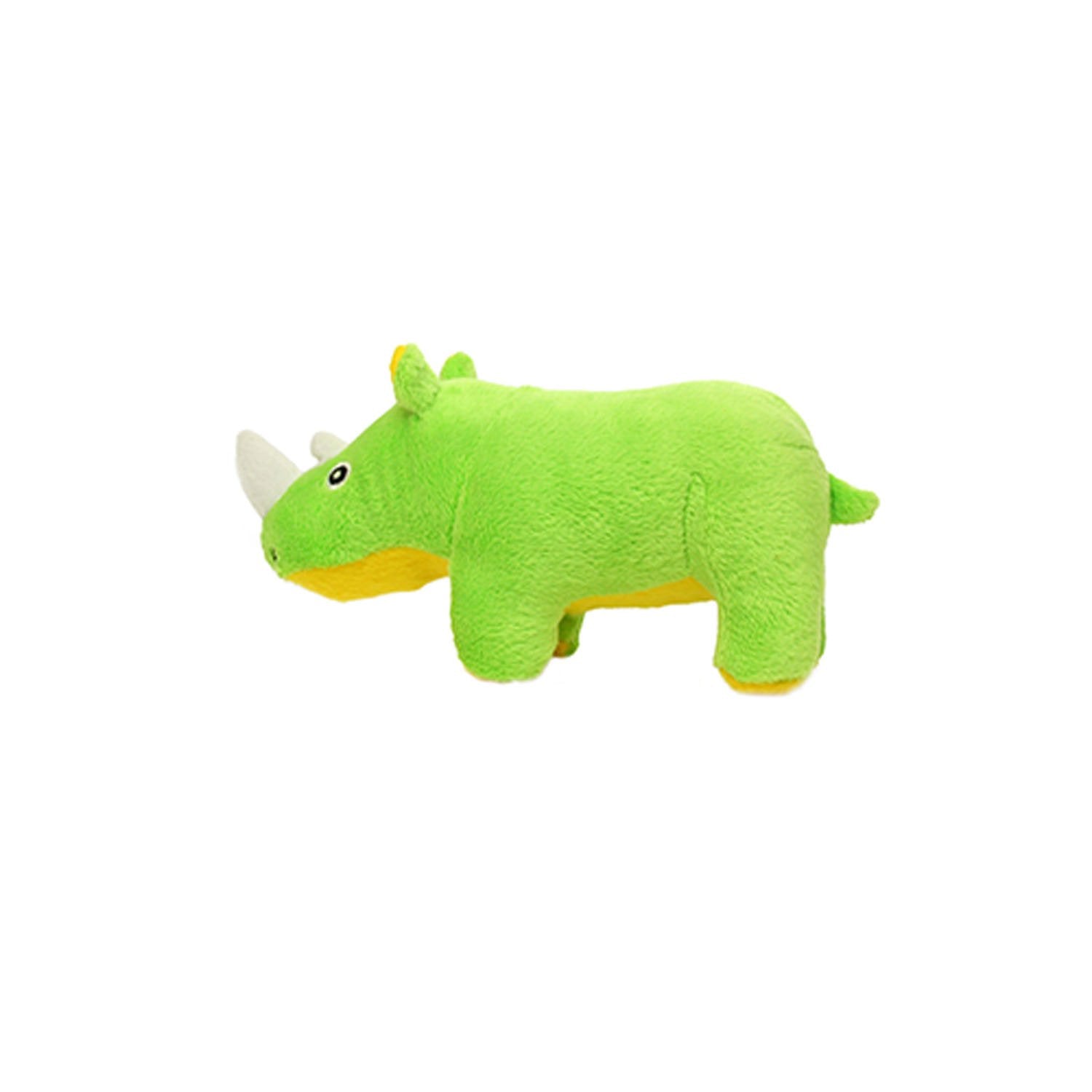 Mighty Junior Safari Rhino Squeak and Plush Floating Dog Toy - Green - Large  