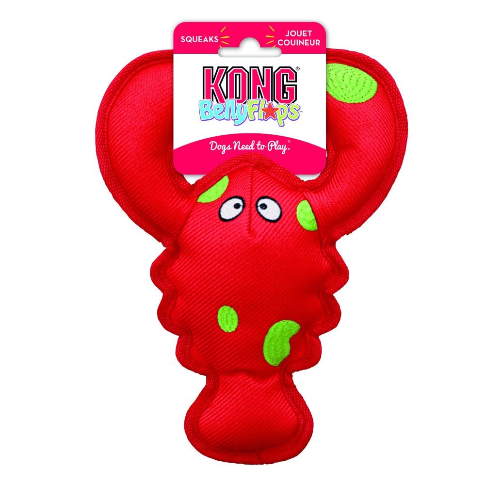 Kong Belly Flops Squeaking Lobster Nylon Dog Toy  