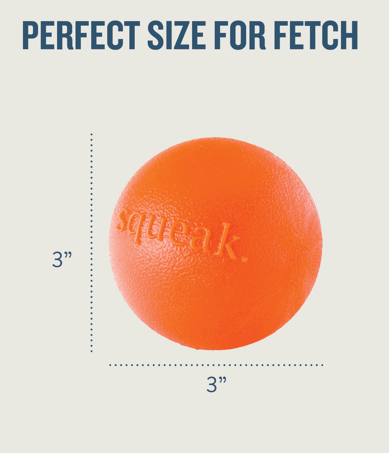 Outward Hound Planet Dog Orbee Tuff Squeak and Fetch Ball Dog Toy - Orange  