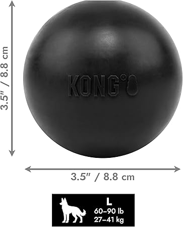 Kong Extreme Ball with Hole Durable Power-Chewer Fetch Rubber Dog Toy - Large