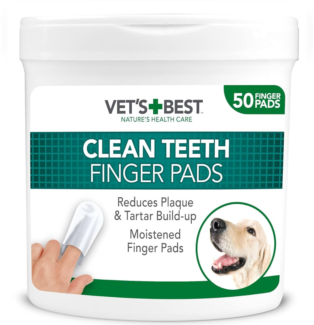 Vet's Best Dental Care Teeth Cleaning Finger Wipes for Dogs and Cats - 50 Count  