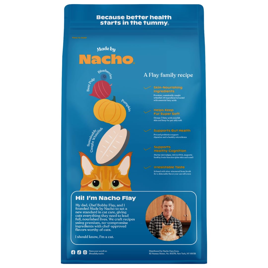 Made by Nacho Skin and Coat Whitefish and Pumpkin Dry Cat Food - 4 Lbs  