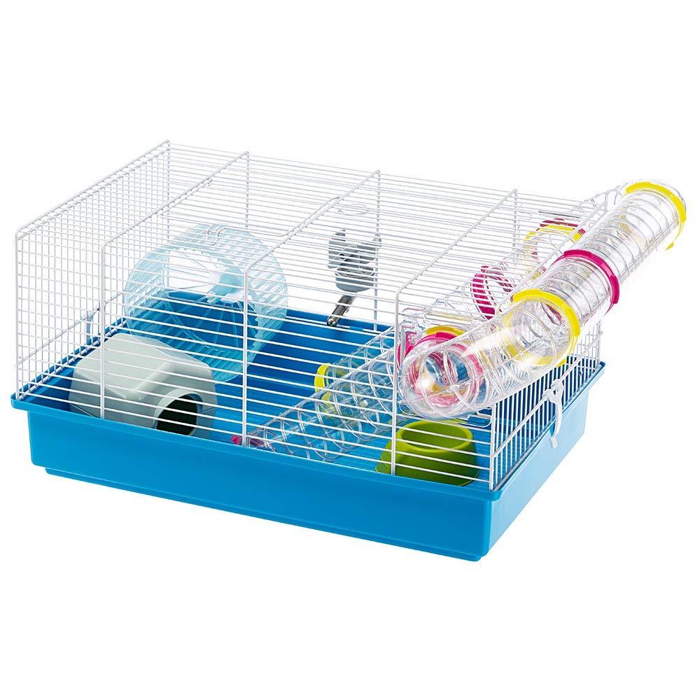Ferplast Paula Fun and Interactive Hampster Cage includes Accessories - Blue/White - 18" X 11.6" X 9.6" Inches  