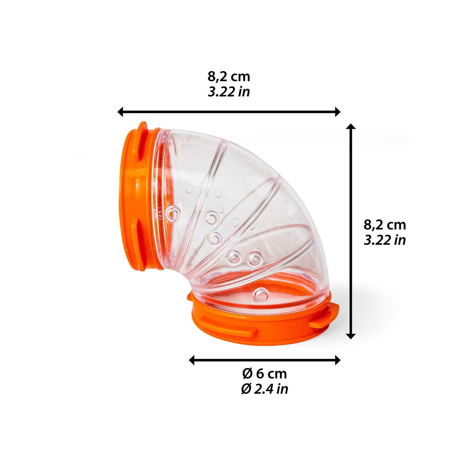 Ferplast Small Animal Hampster Cage Play Accessory Curved Tube - L:3.2" X H:3.2" (2.5" Diameter)  