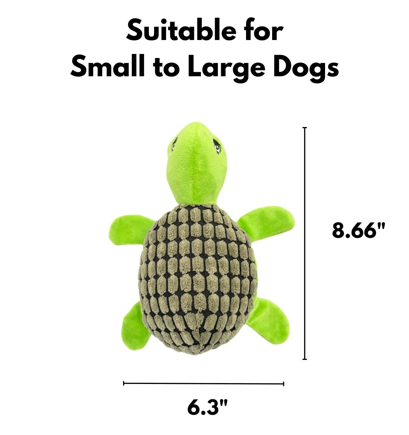 Multipet Deep Sea Teether Turtle Dental Textured Squeak and Rubber Dog Toy - 6