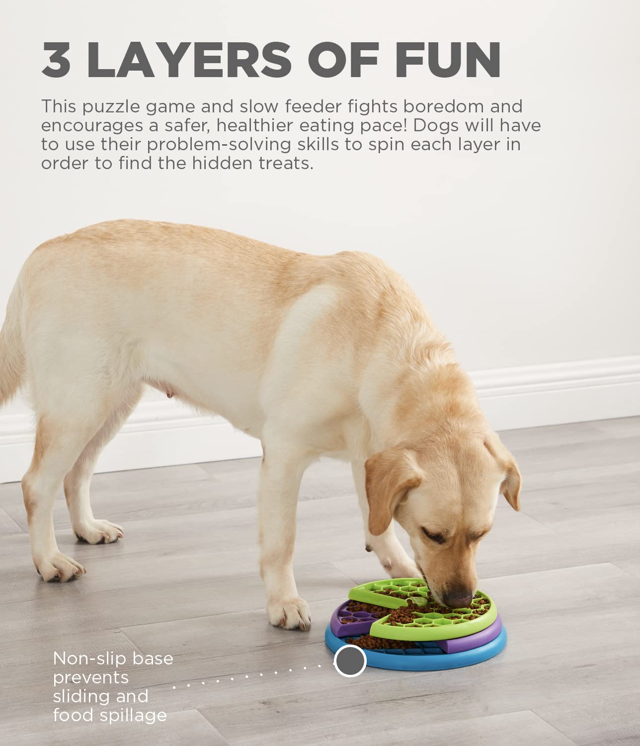 Outward Hound Lickin' Layers Multi-Layered Swivel Interactive Puzzle Feeder Dog Toy  