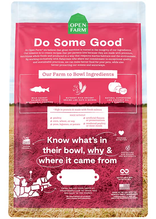 Open Farm Wild-Caught Salmon and Ancient Grains Dry Dog Food - 4 Lbs  