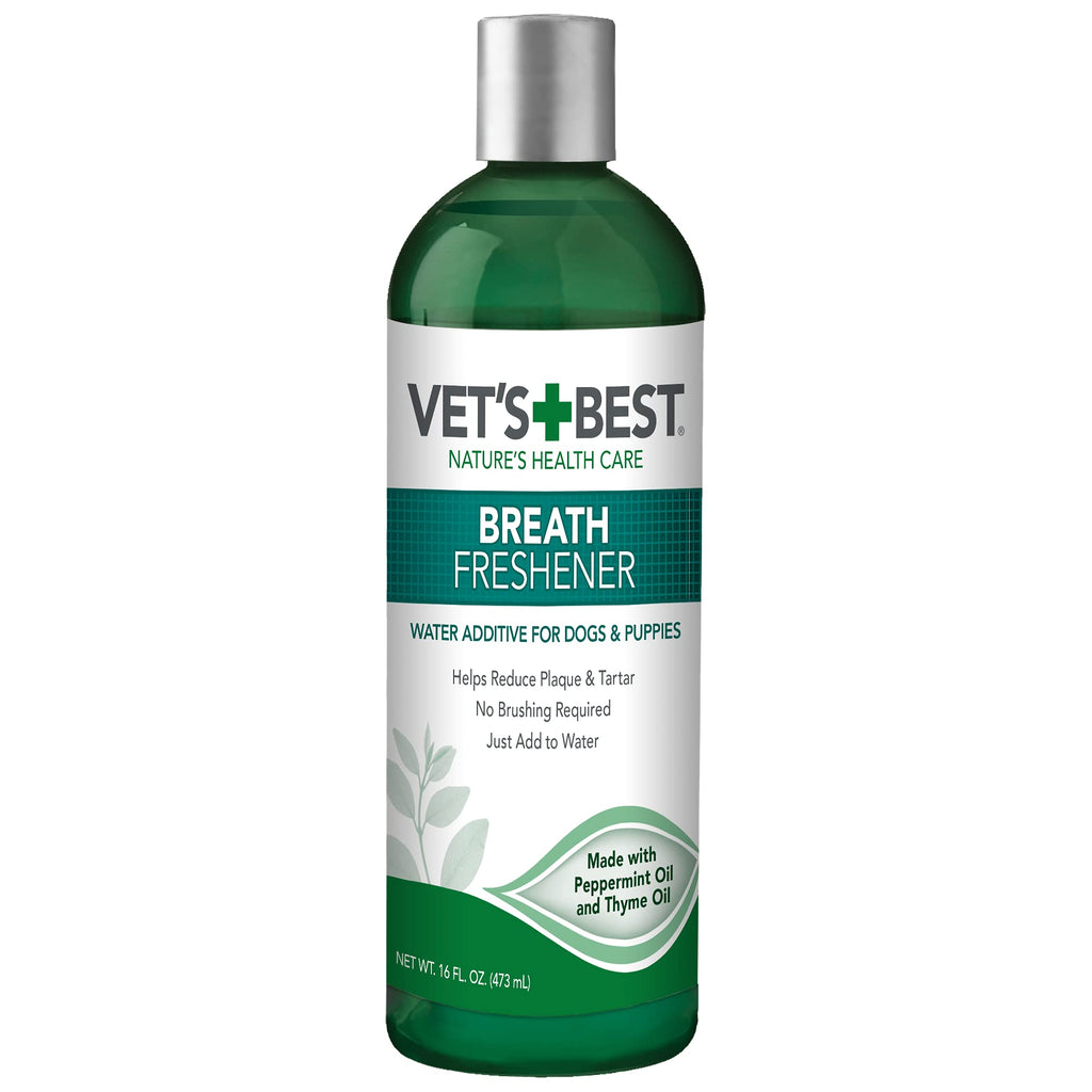 Vet's Best Breath Freshener Liquid Water Additive for Dogs and Puppies - 16 Oz  
