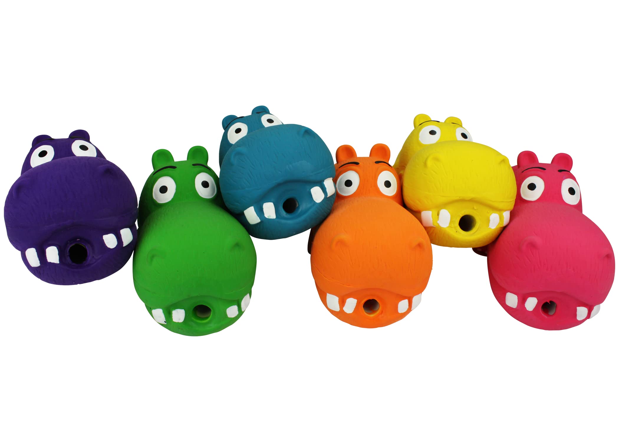 Multipet Globopotamus Hippo Squeak and Latex Dog Toy - Assorted - 8" Inches  