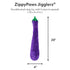 Zippy Paws Jigglerz Eggplant Shake and Squeak Soft Dog Toy - Large  