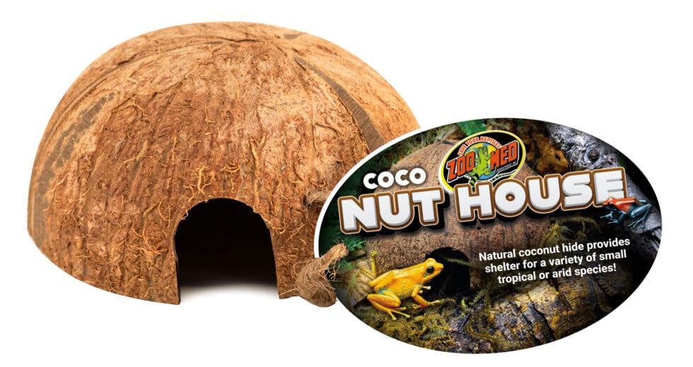 Zoo Med Laboratories Coco Nut House Reptile Hideout and Terrarium Décor 