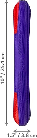 Kong Duets Duos Lightweight Bouncing Stick Multi-Surfaced Squeak and Fetch Rubber Dog Toy - Large