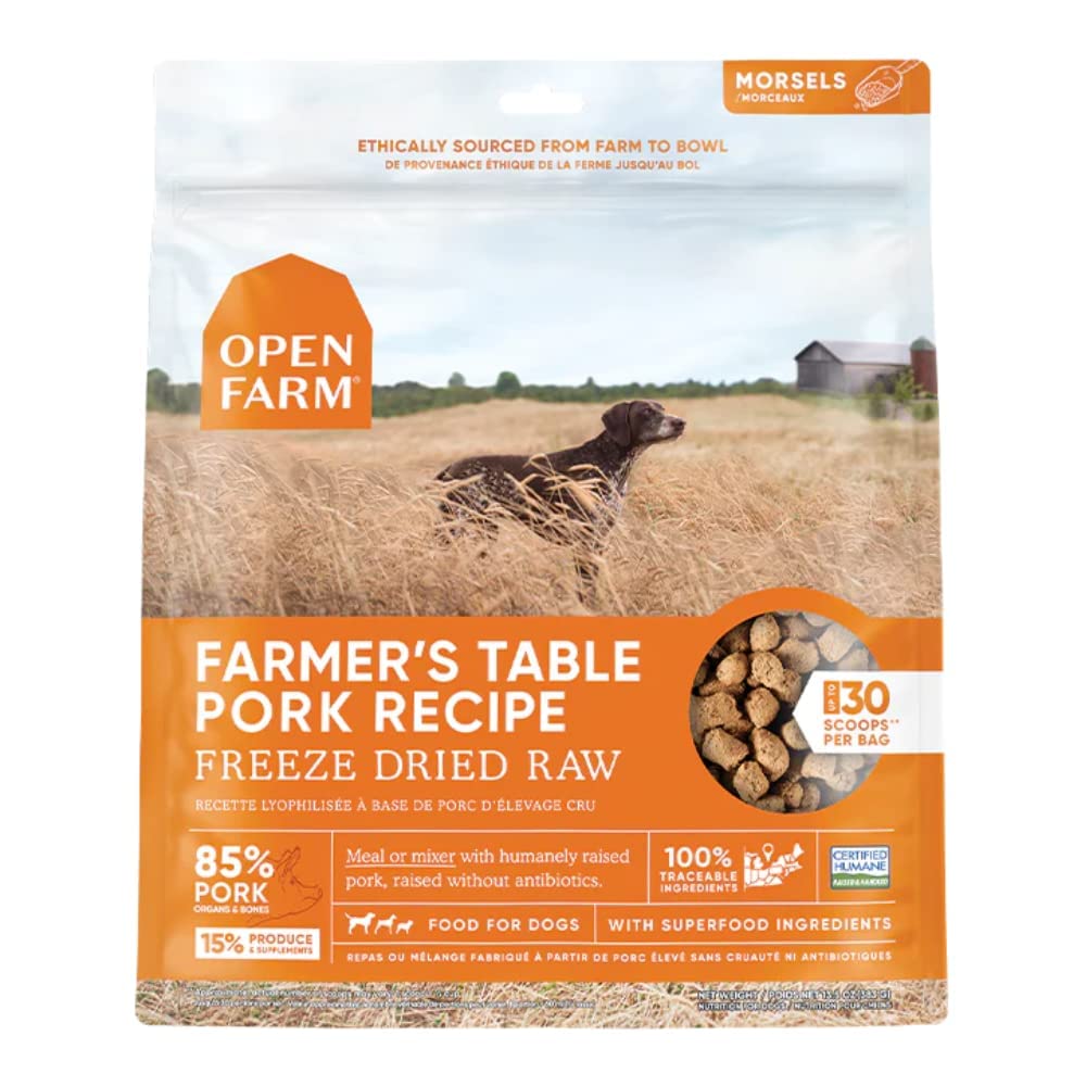 Open Farm Farmer's Table Pork Recipe Freeze-Dried Raw Dog Food - 22 Oz  