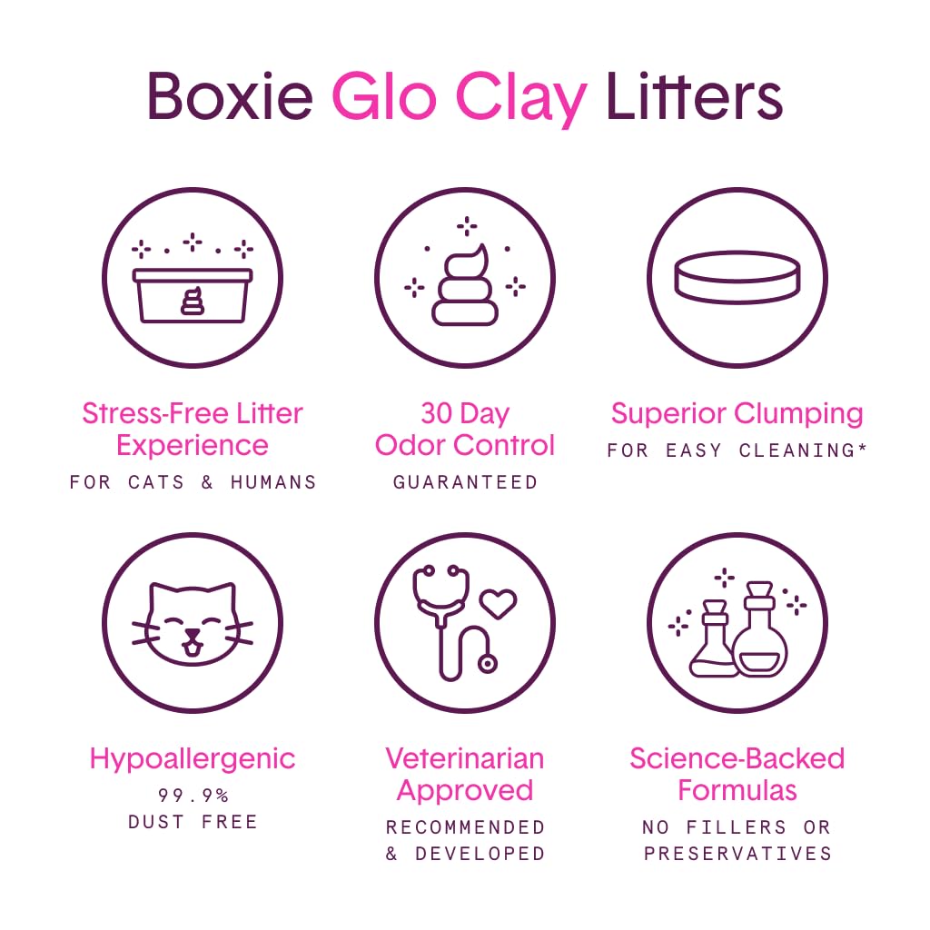 Boxiecat Glo Natural Attractions Dust-Free Odor Control Clumping Clay Kitty Cat Litter