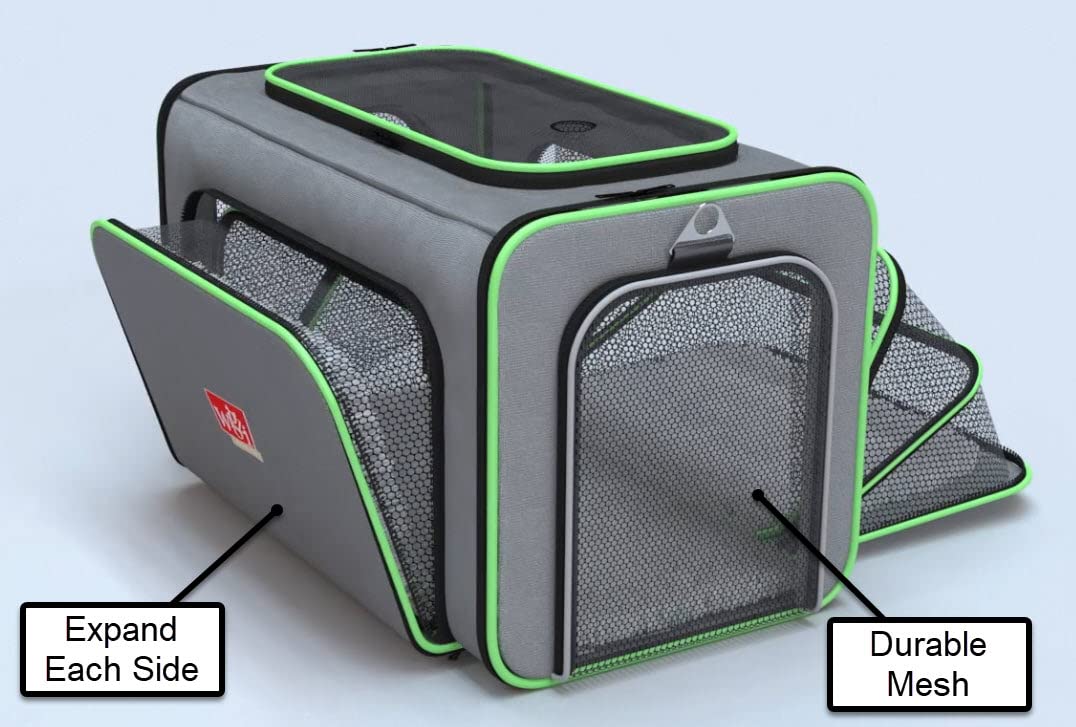 Wigzi LED Lighting Dual-Side Expandable Travel Airline Approved Pet Carrier  