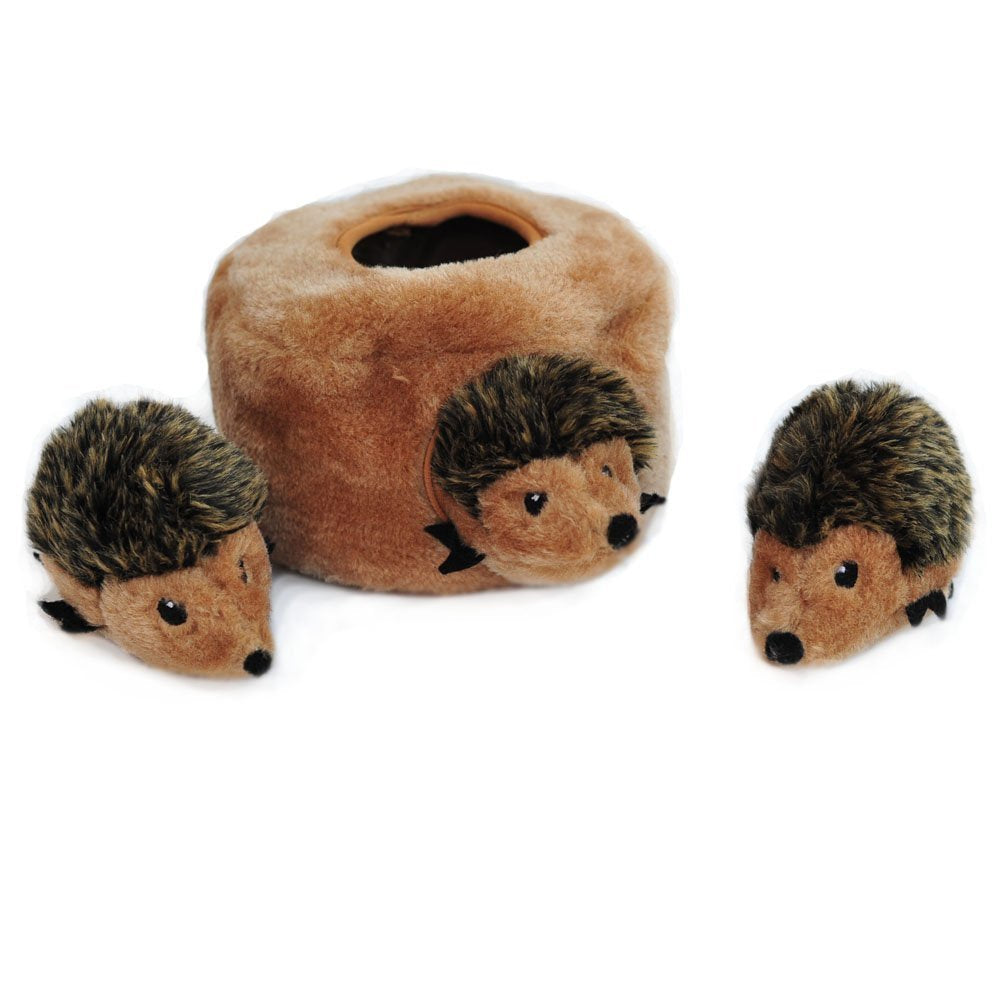 Zippy Paws Burrow Hedgehog Hide-and-Seek Interactive Squeak and Plush Dog Toy  