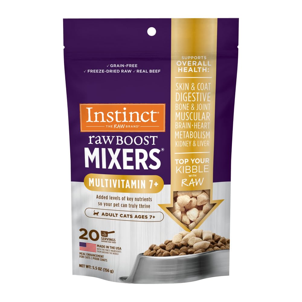 Instinct Raw Boost Mixers Energetic Health Adult 7+ Freeze-Dried Cat Food Toppers - 5.5...