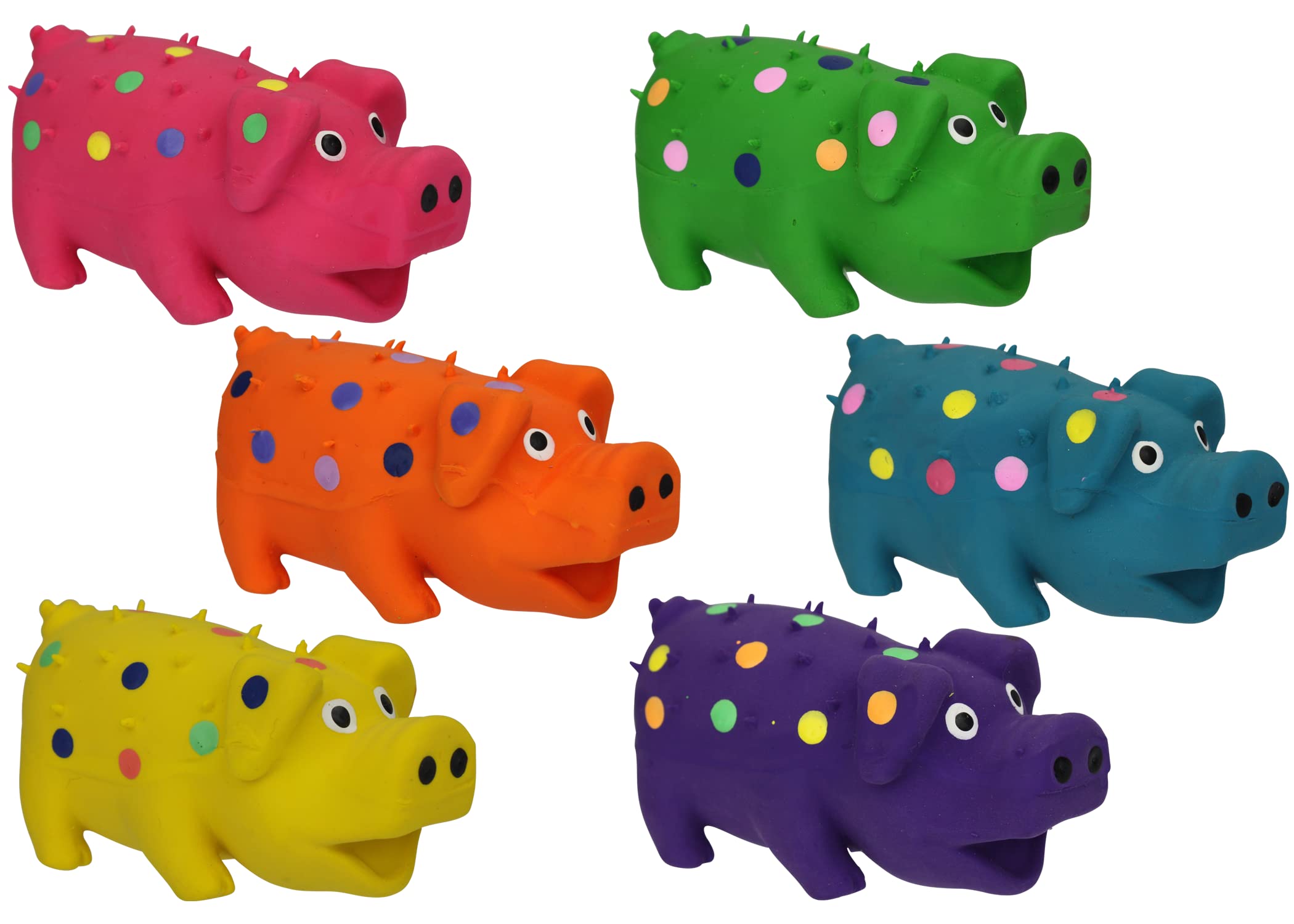 Multipet Globlets Pig High-Pitch Squeaking Latex Dog Toy - Assorted - 9