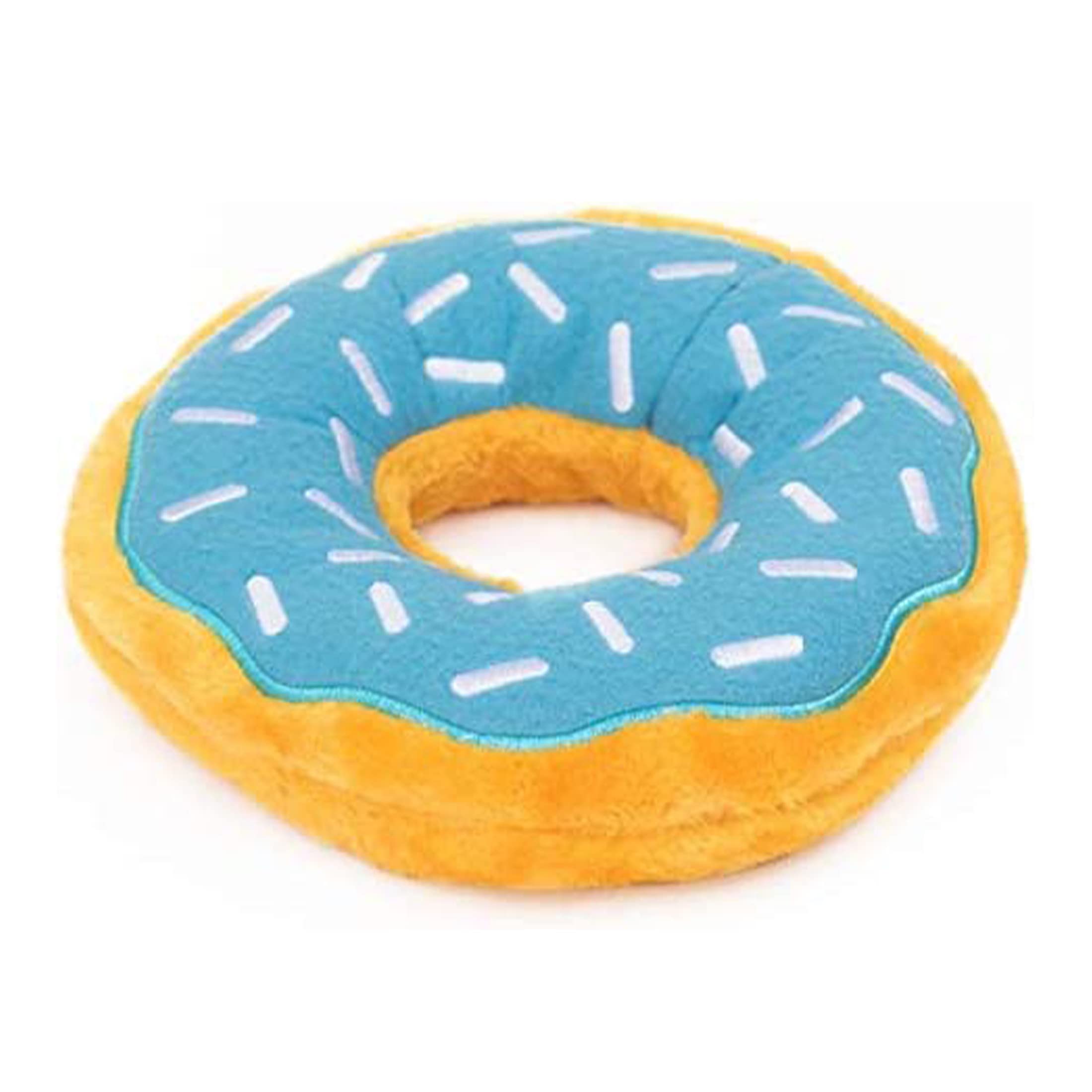 Zippy Paws Donutz Blueberry Glazed White Sprinkles Squeak and Plush Dog Toy - Jumbo - Extra Large  