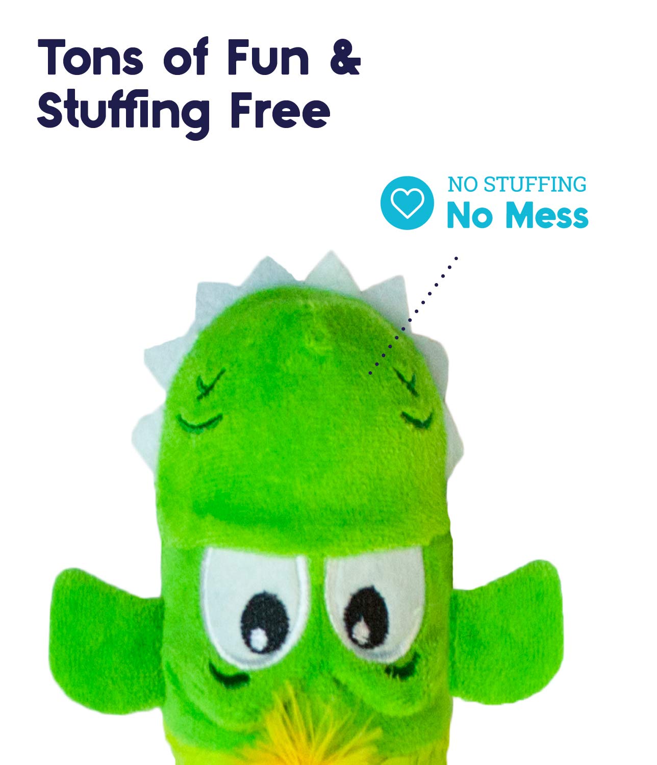 Petstages Stuffing-Free Big Squeak Gator Plush Dog Toy  