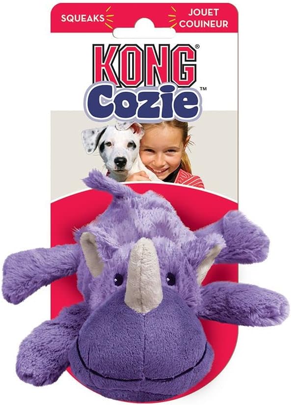 Kong Cozie Rosie the Rhino Squeak and Plush Dog Toy - Medium  