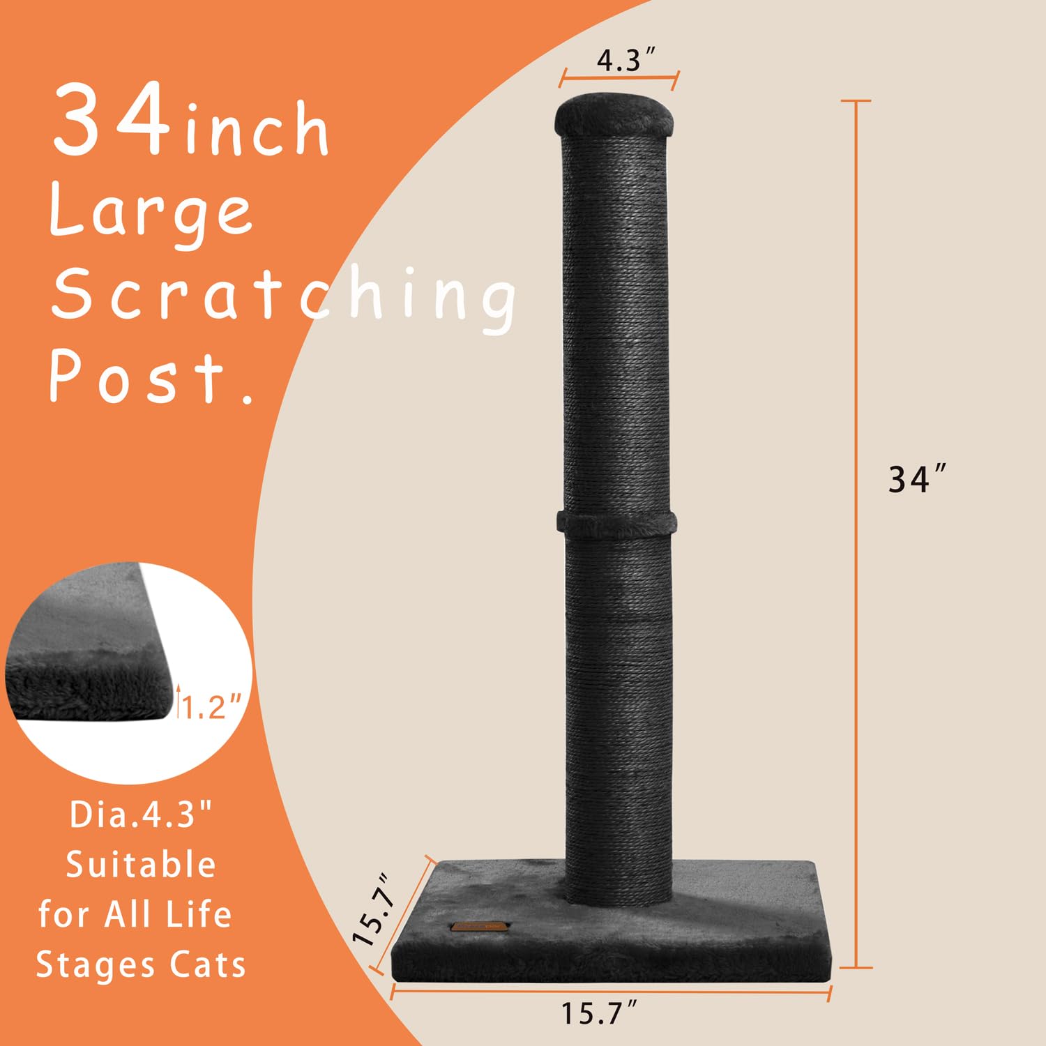 Midwest Nuvo Salvadore Scratching Post and Cat Furniture Tower - Black  