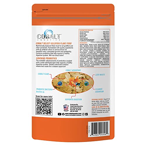 Cobalt Aquatics Select Goldfish Color Enhancing Freeze-Dried Tropical Frish Food Flakes - 2 Oz