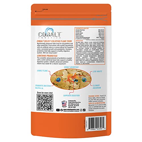 Cobalt Aquatics Select Goldfish Color Enhancing Freeze-Dried Tropical Frish Food Flakes - 1 Oz