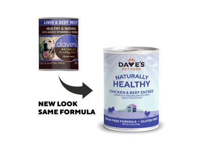 Dave's Pet Food Naturally Healthy Chicken & Beef Canned Dog Food - 13 oz Cans - Case of 12