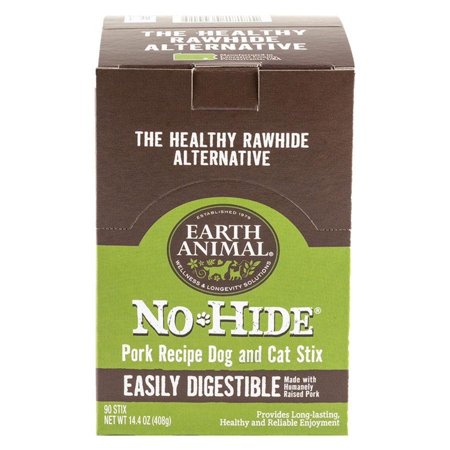 Earth Animal  No Hide Stix Pork Flavored Natural Dog Chews - 90 Count