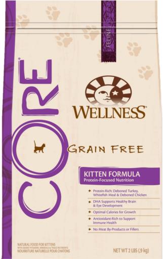 Wellness Core Grain-Free High-Protein Deboned Turkey and Chicken Kitten Dry Cat Food - 2 Lbs  