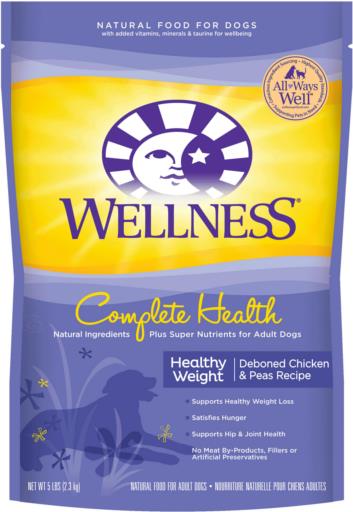 Wellness Complete Health Healthy Weight Deboned Chicken and Peas Adult Dry Dog Food - 5 Lbs  