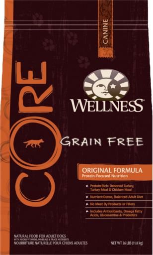 Wellness Core Original Formula Natural Grain-Free Deboned Turkey and Chicken Dry Dog Food - 24 Lbs  