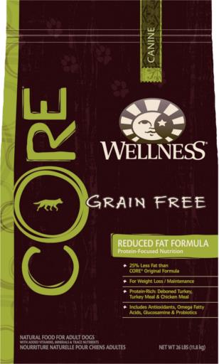 Wellness Core Natural Reduced Fat Grain-Free Deboned Turkey and Chicken Adult Dry Dog Food - 24 Lbs  