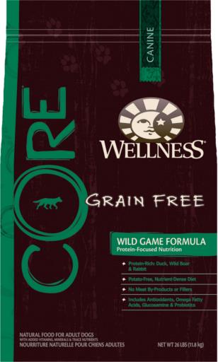 Wellness Core Wild Game Grain-Free High-Protein Duck Lamb Wild Boar and Rabbit Adult Dry Dog Food - 22 Lbs  