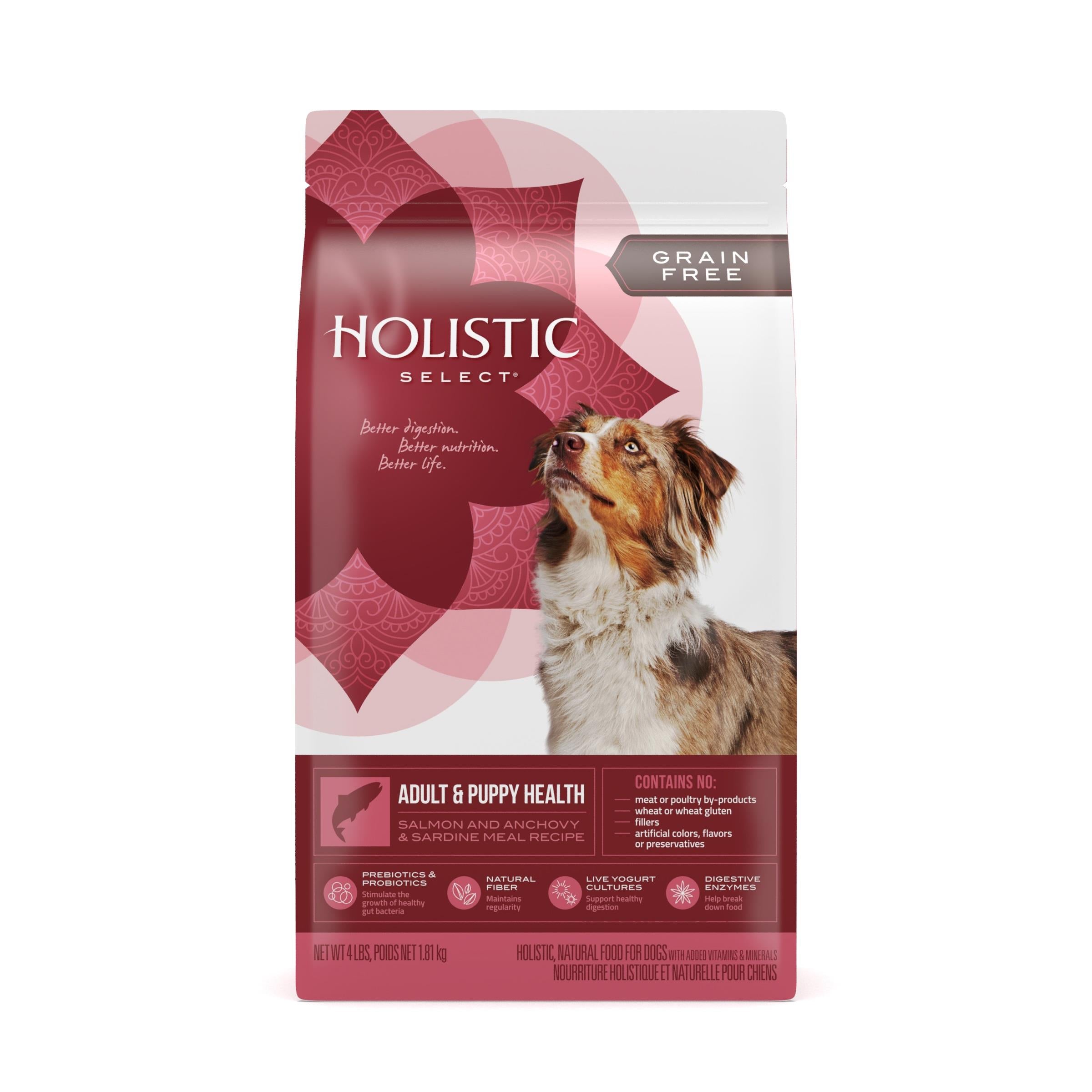 Holistic Select Grain-Free Salmon Anchovy and Sardines Dry Dog Food - 4 Lbs  