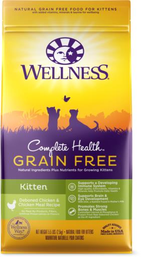 Wellness Complete Health Natural Grain-Free Deboned Chicken Kitten Formula Dry Cat Food - 5.5 Lbs  