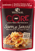 Wellness Core Bowl Boosters Simply Shreds Grain-Free Boneless Chicken Beef and Carrots Wet Dog Food Topper Pouch - 2.8 Oz - Case of 12  