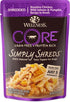 Wellness Core Bowl Boosters Simply Shreds Grain-Free Boneless Chicken Salmon and Pumpkin Wet Dog Food Topper Pouch - 2.8 Oz - Case of 12  