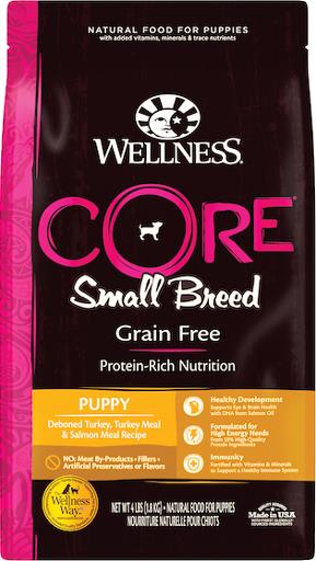 Wellness Core Grain-Free Deboned Turkey and Salmon Small-Breed Puppy Formula Dry Dog Food - 4 Lbs  