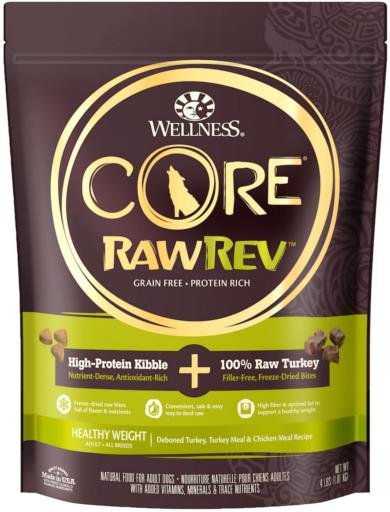 Wellness Core Raw-Rev Healthy Weight Grain-Free Deboned Turkey and Chicken with Freeze-Dried Turkey Dry Dog Food - 4 Lbs  