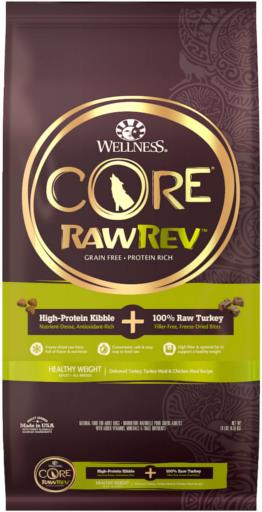 Wellness Core Raw-Rev Healthy Weight Grain-Free Deboned Turkey and Chicken with Freeze-Dried Turkey Dry Dog Food - 18 Lbs  