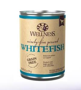 Wellness Grain-Free 95% Whitefish Pate Canned Dog Food or Topper - 13.2 Oz - Case of 12  