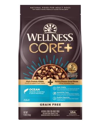 Wellness Core Raw-Rev Oceans Recipe Grain-Free Whitefish Salmon and Herring with Freeze-Dried Whitefish Adult Dry Dog Food - 4 Lbs  