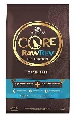 Wellness Core Raw-Rev Oceans Recipe Grain-Free Whitefish Salmon and Herring with Freeze-Dried Whitefish Adult Dry Dog Food - 18 Lbs  