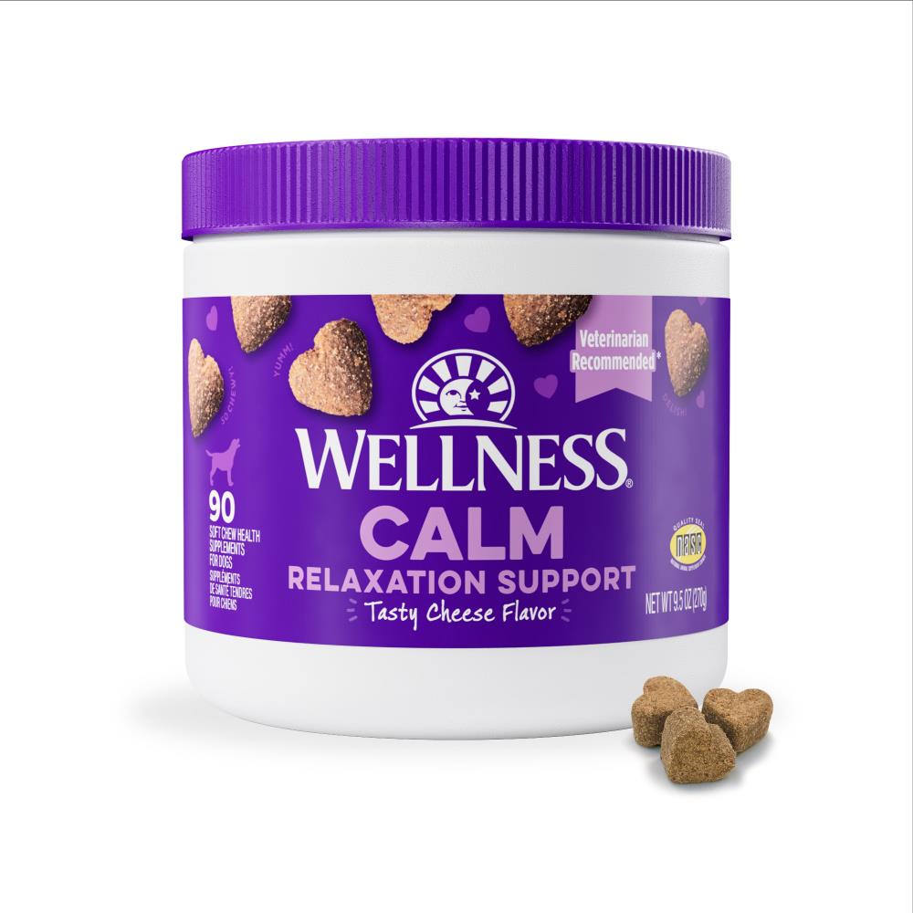 Wellness Calm Relaxation Support Cheese Flavor Soft Chew Dog Supplements - 45 Count  